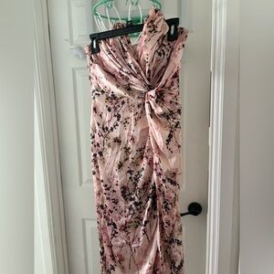 Katie May Pink Floral Strapless Dress